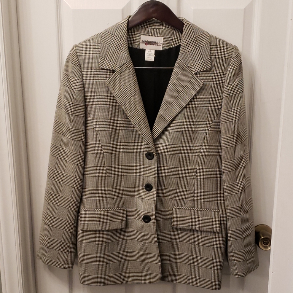 Black and white blazer